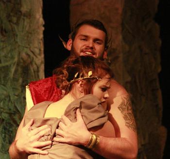  Tyler Abney and Megan Kist play Haemon and  Antigone in the play at Campbellsville University.